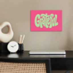 Grateful - Groen - Grafisch - Vloeiend poster papier klein -sfeer1