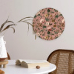 Bloemen - Klassiek - Roze Wandcirkel kunststof plaat 5mm dik klein 188 -sfeer4