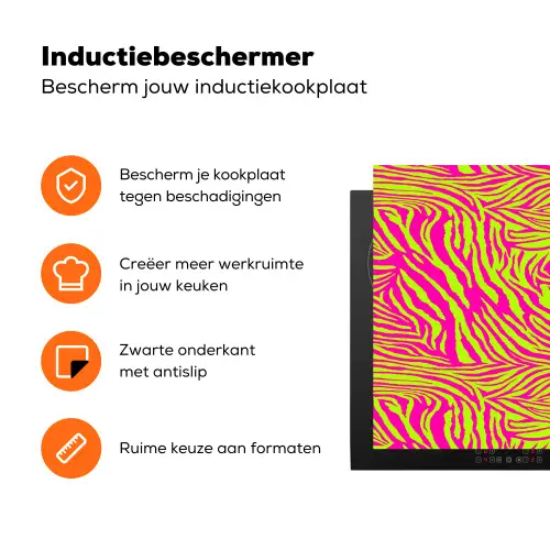 Neon - Zebra - Roze - Groen Inductie beschermer vinyl 3mm klein 276 -zzzzzzz-td-ups