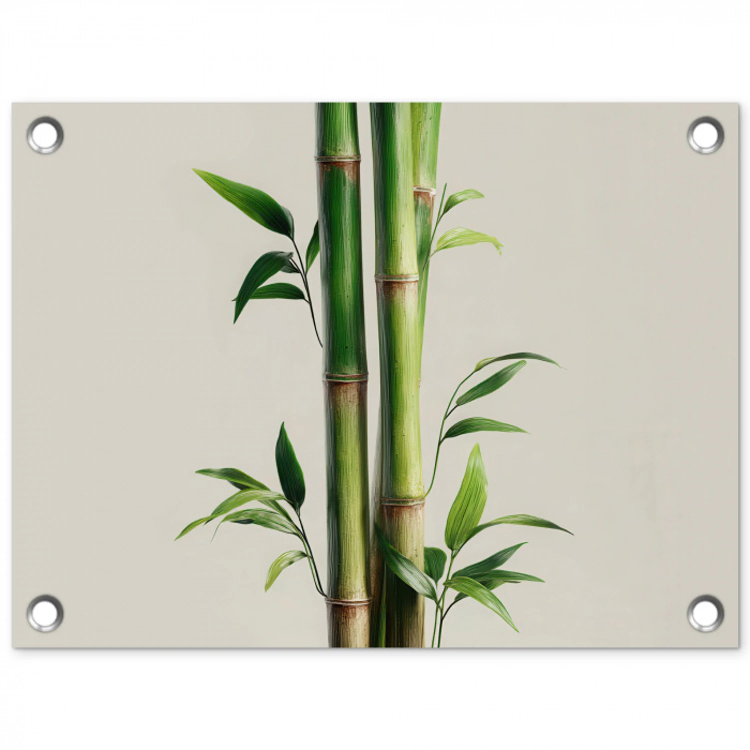 Bamboestengels - Sierlijk - Groen tuinposter los doek klein -3d