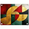 Abstract - Kerst - Goud - Rood - Groen tuinposter los doek klein -3d
