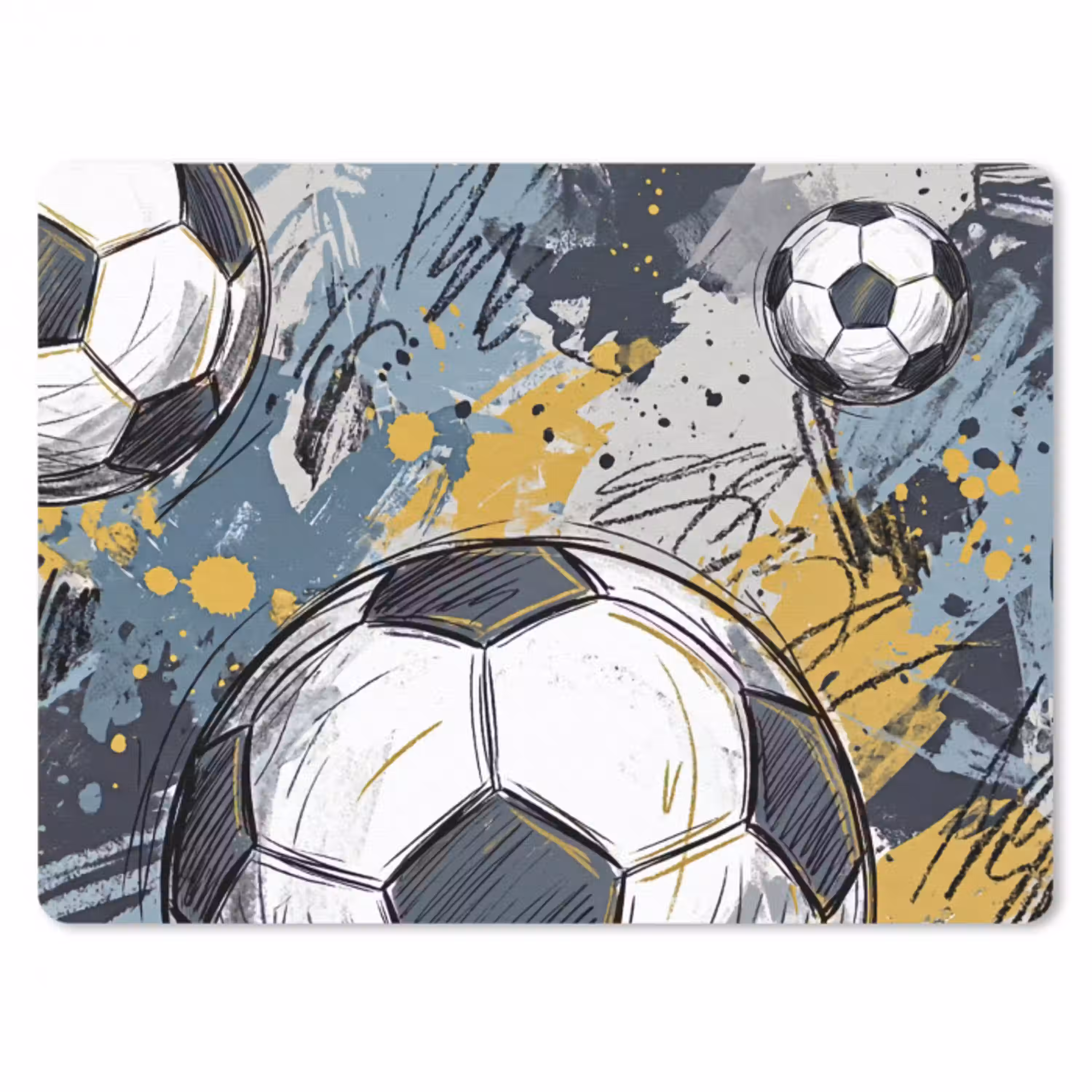 Voetbal - Abstract - Sport - Kleurrijk muismat rubber klein -3d