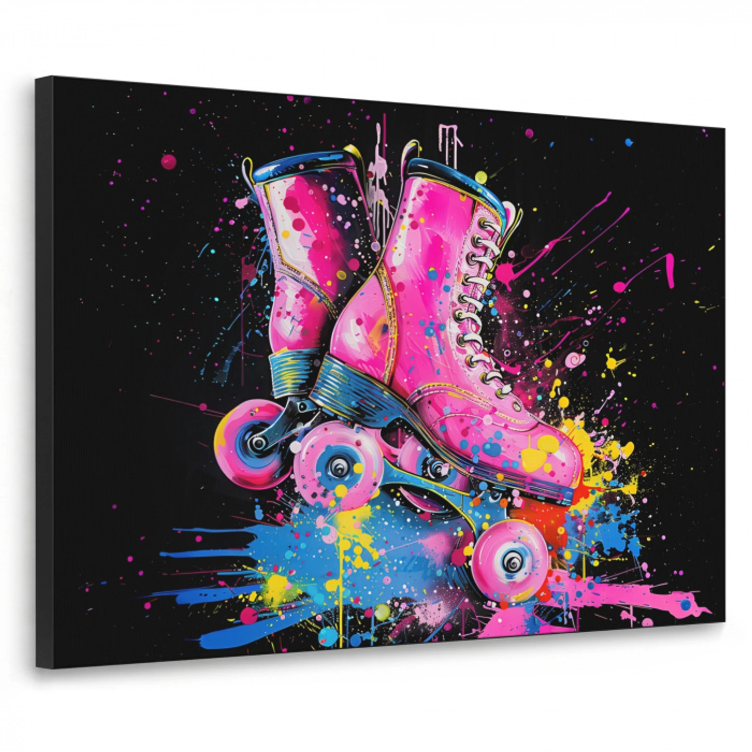 Graffiti - Sport - Rolschaatsen - Skating Textielframe zwart klein -3d