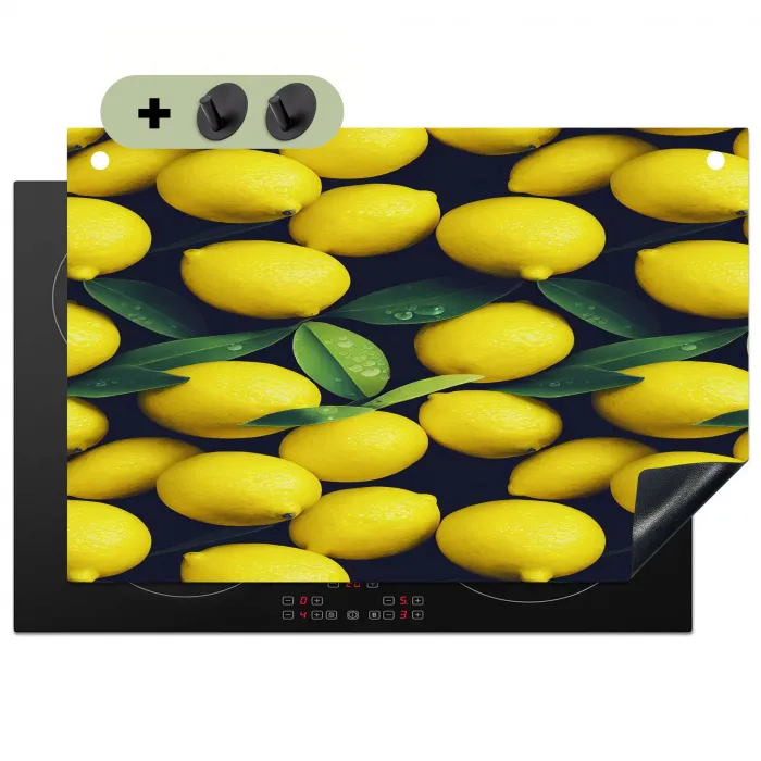 Gele - Citroenen - Druppels - Fruit Inductie beschemer met haakjes klein 777 -3d