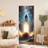 Ruimtevaart - Raket - Space - Sterren deurposter klein -sfeer2