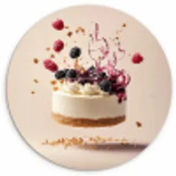 Cheesecake - Eten - Roze - Taart KitchenYeah - Keuken - Wandcirkel Forex klein -3d