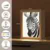 Zebra - Close-up - Zwart - Strepen Light Box met kabel (Tafellamp) klein -USP_NL