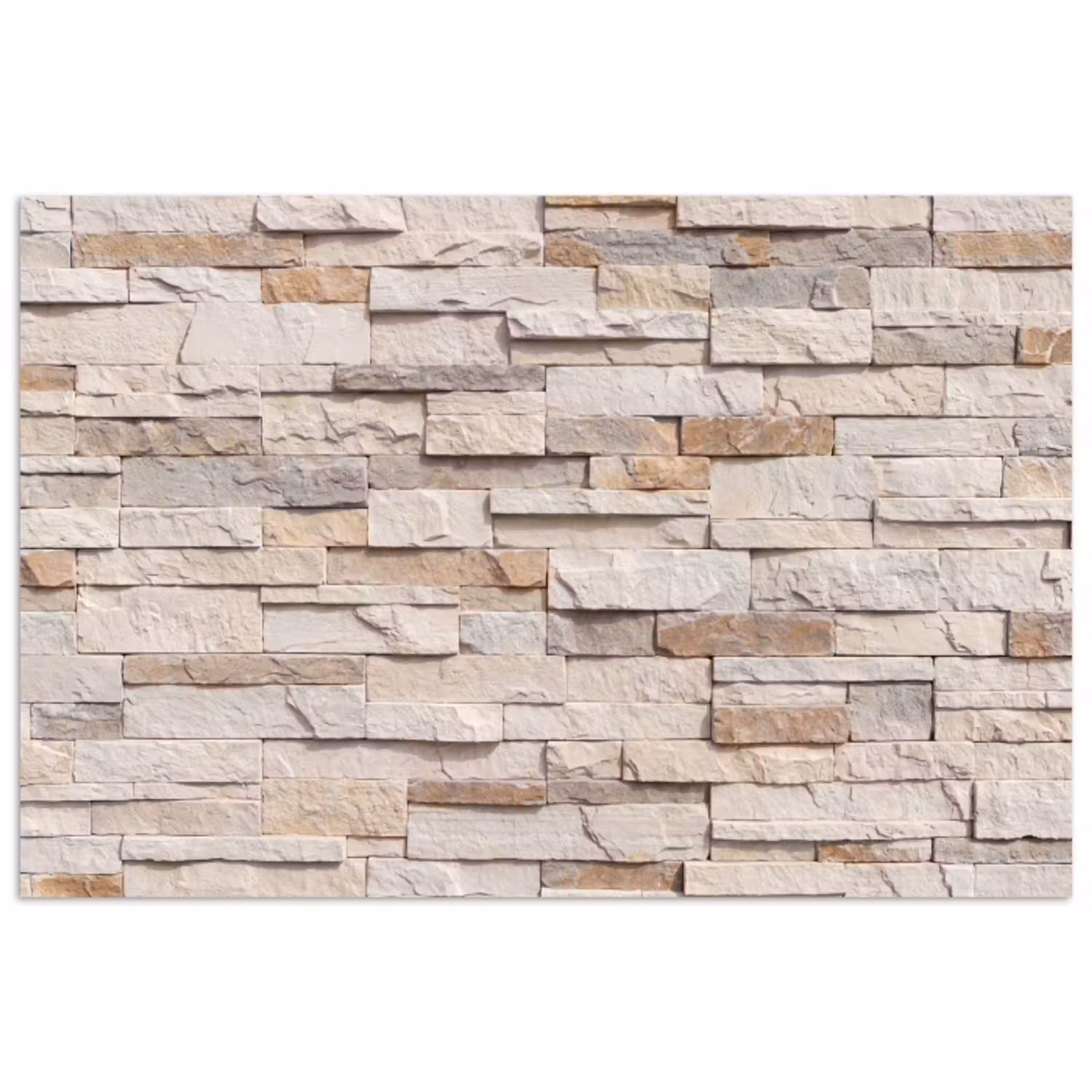 Steen - Muur - Textuur - Rustiek - Beige poster papier klein -3d