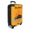 Bruine auto met gele vlammen NBS - Handbagage koffer - Kinderen Unisex middel -productfoto_3d