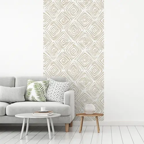 Abstract - Ruit - Beige fotobehang vinyl groot 64 -woonkamer