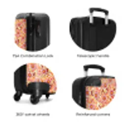 Retro disco 70s bloem patroon kleurrijk NBS - Handbagage koffer - Volwassenen Unisex middel zzzzzzzbolletjes_ENG