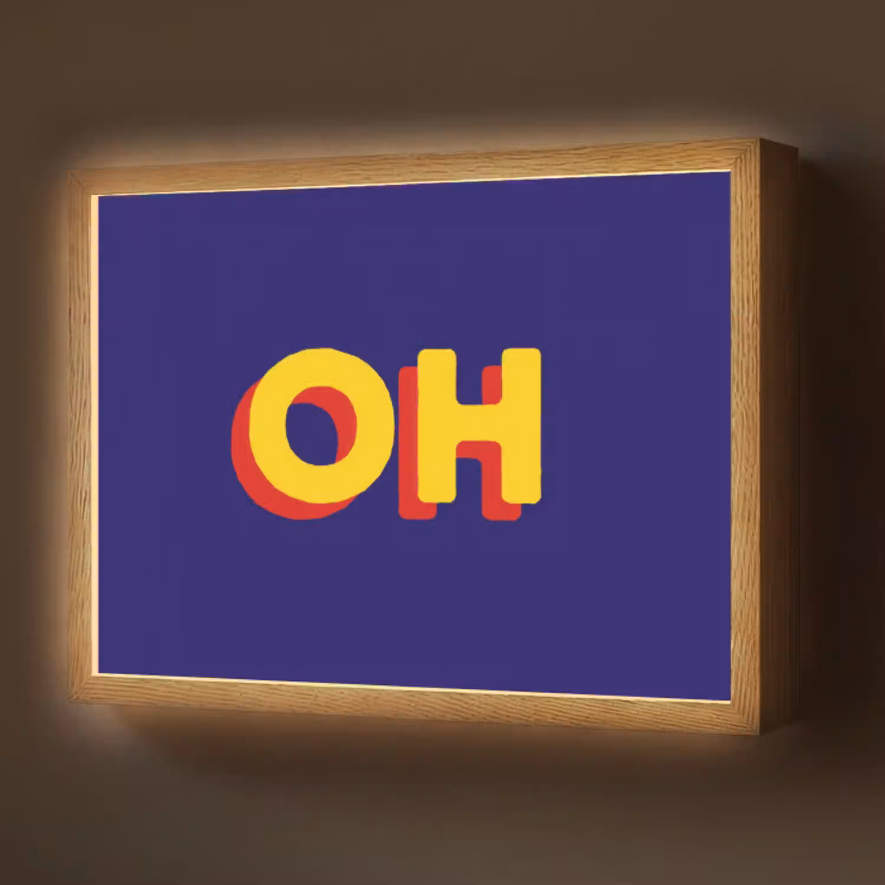 Blauw - Geel - OH - Schaduw Light Box met batterij (Wandlamp) middel -z3d_website