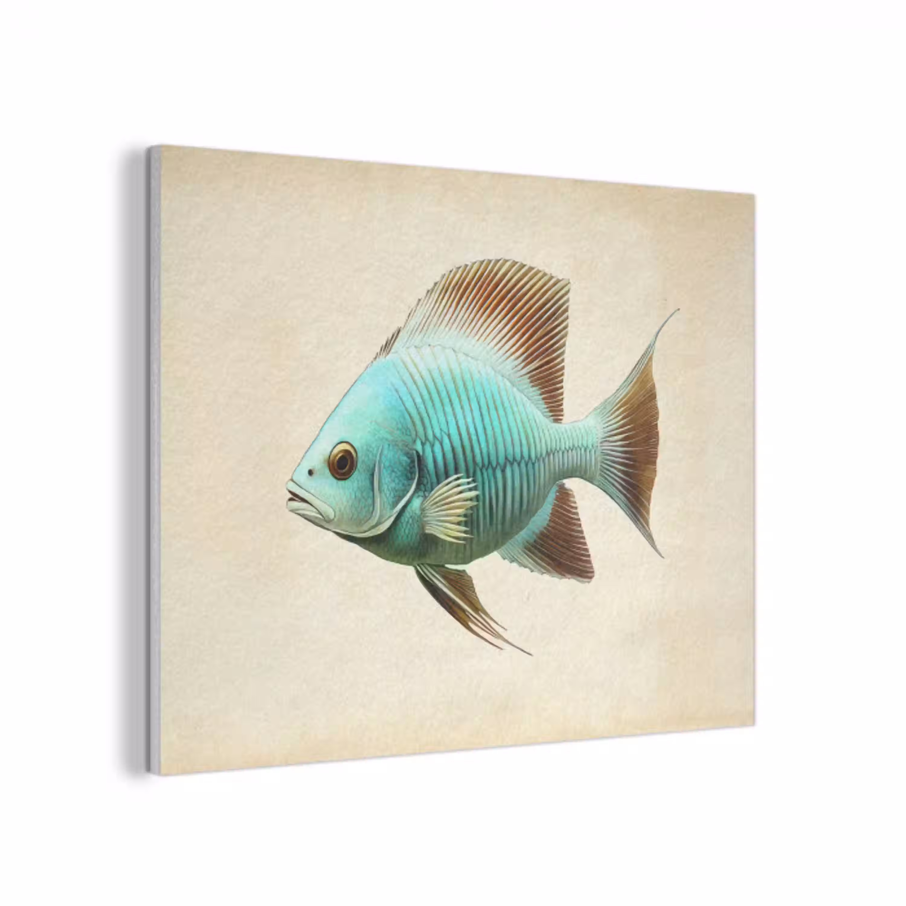 Schubben - Vis - Mint - Minimalistisch PET vilt klein -3d