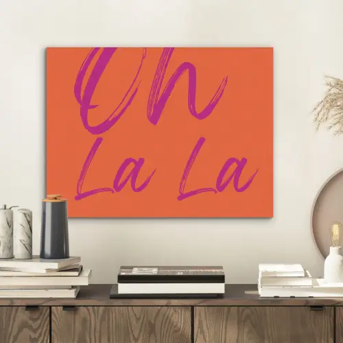 Oh la la - Oranje - Roze - Grafisch PET vilt klein -sfeer1