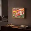 Bloemenveld - Klaprozen - Kleurrijk Light Box met batterij (Wandlamp) middel -sfeer1