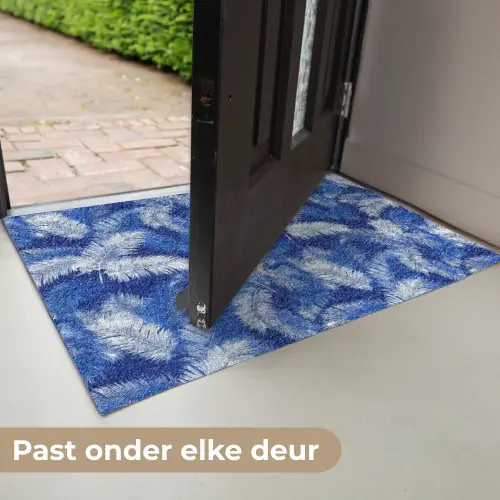 Palmblad - Patroon - Blauw Deurmat klein 898 -USP_NL