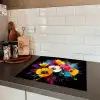 Bloemen - Kleurrijk - Graffiti - Modern - Boeket Inductie beschermer vinyl 3mm middel -sfeer3