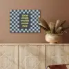 Patroon - Geblok - Blauw - Slow down you're doing fine PET vilt klein -sfeer4