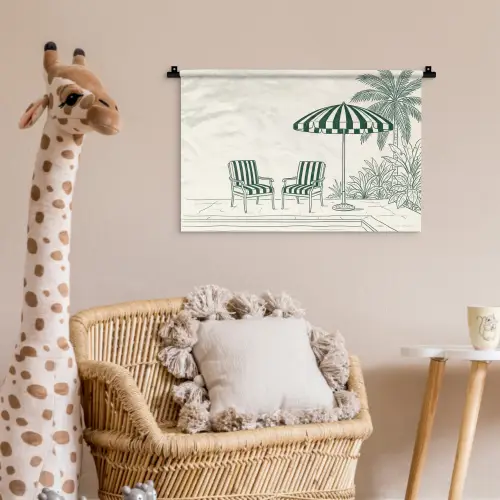 Terras - Illustratie - Groen Wandkleed katoen klein -wsfeer5_kind