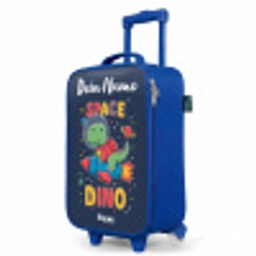 Dinosaurus - Groen - Raket - Sterrenhemel Kinderkoffer - Blauw klein -productfoto_schuin