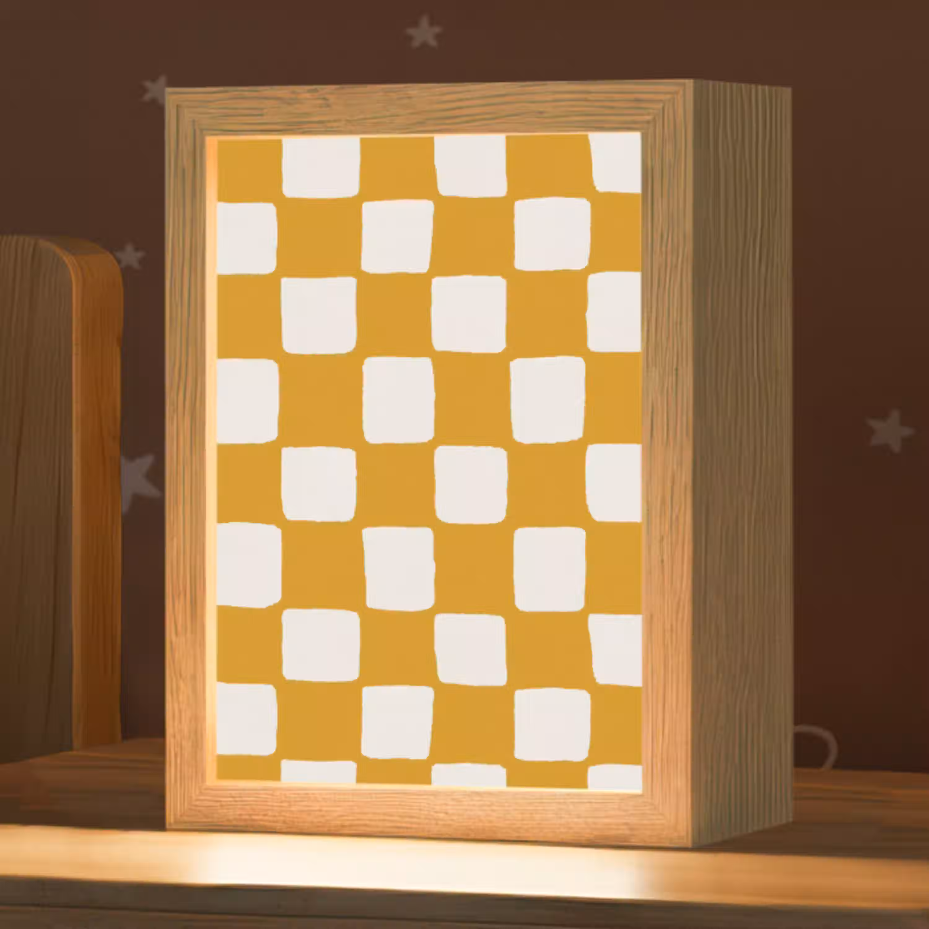 Grafisch - Patroon - Oker Light Box met kabel (Kinderlampje) klein 904 -zzz_3d_website