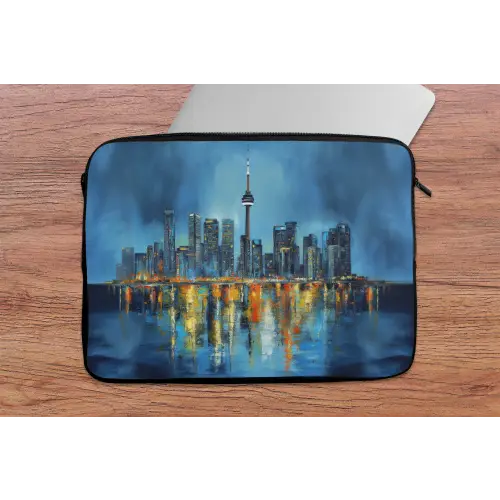 Skyline Toronto - Water - Stadslichten - Toren laptophoes neopreen klein -tafel