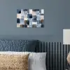 Patroon - Blauw - Vierkanten poster papier klein -sfeer2