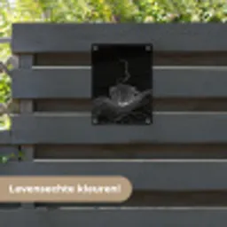 Lijntekening - Koffiekop - Zwart tuinposter los doek klein -sfeer3