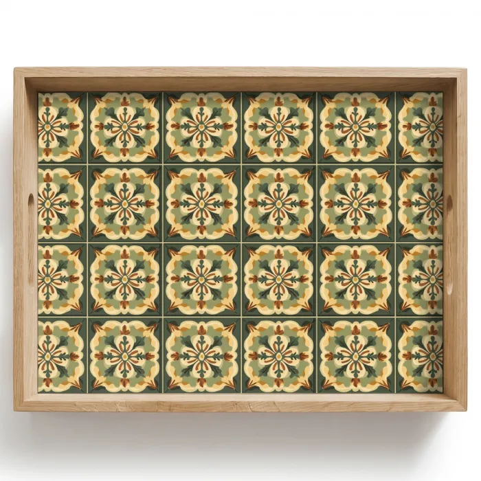 Ornament - Patroon - Groen Dienblad Rechthoek middel 911 -z3d_shopping