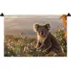 Koala - Bladeren - Ochtendlicht Wandkleed katoen klein -zz3d