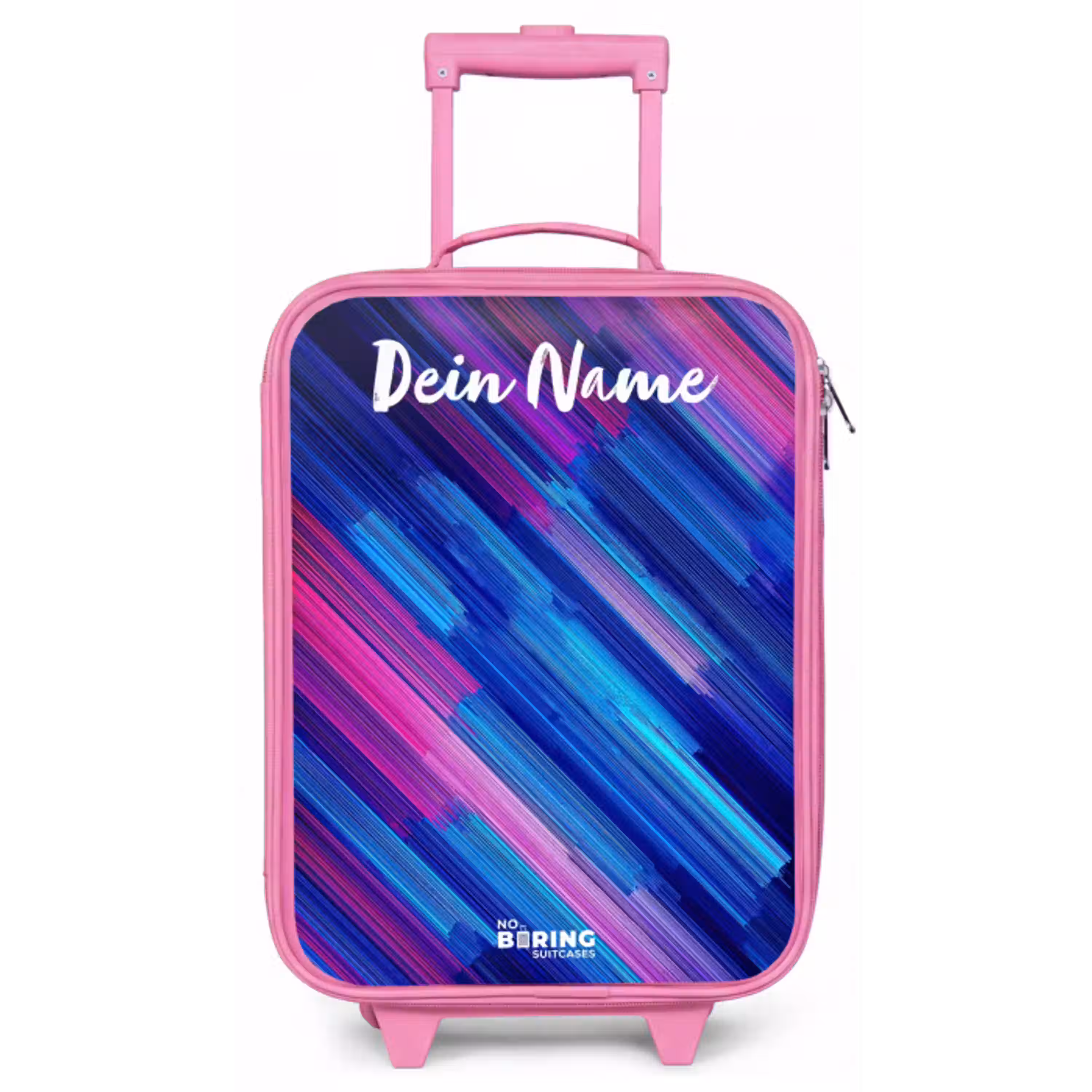 Neon - Strepen - Abstract - Blauw - Roze Kinderkoffer - Roze klein -zz3dotto