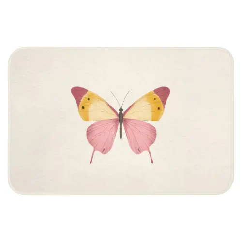 Vlinder - Illustratie - Roze Badmat klein -3d