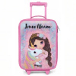 Meisje - Eenhoorn - Glitter Kinderkoffer - Roze klein -3d