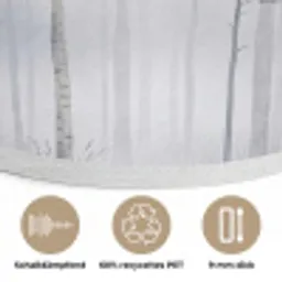 Bos - Bomen - Mist - Natuur - Illustratie - Grijs Akoestische PET Vilt - Rond klein -closeup_DE