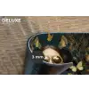 Vrouw - Bladeren - Goud - Vlinders Placemat vinyl groot -closeup
