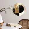 Abstract - Goud - Zwart - Kunst Wandcirkel kunststof plaat 5mm dik klein -sfeer4