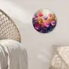 Bloemen - Botanisch - Kunst - Roze - Natuur Wandcirkel kunststof plaat 5mm dik klein -sfeer5
