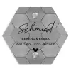 Grijze tegels - Sierlijk Naambord Hexagon klein -3d