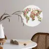 Wereldkaart - Bloemen - Subtiel Wandcirkel behangsticker klein -sfeer3