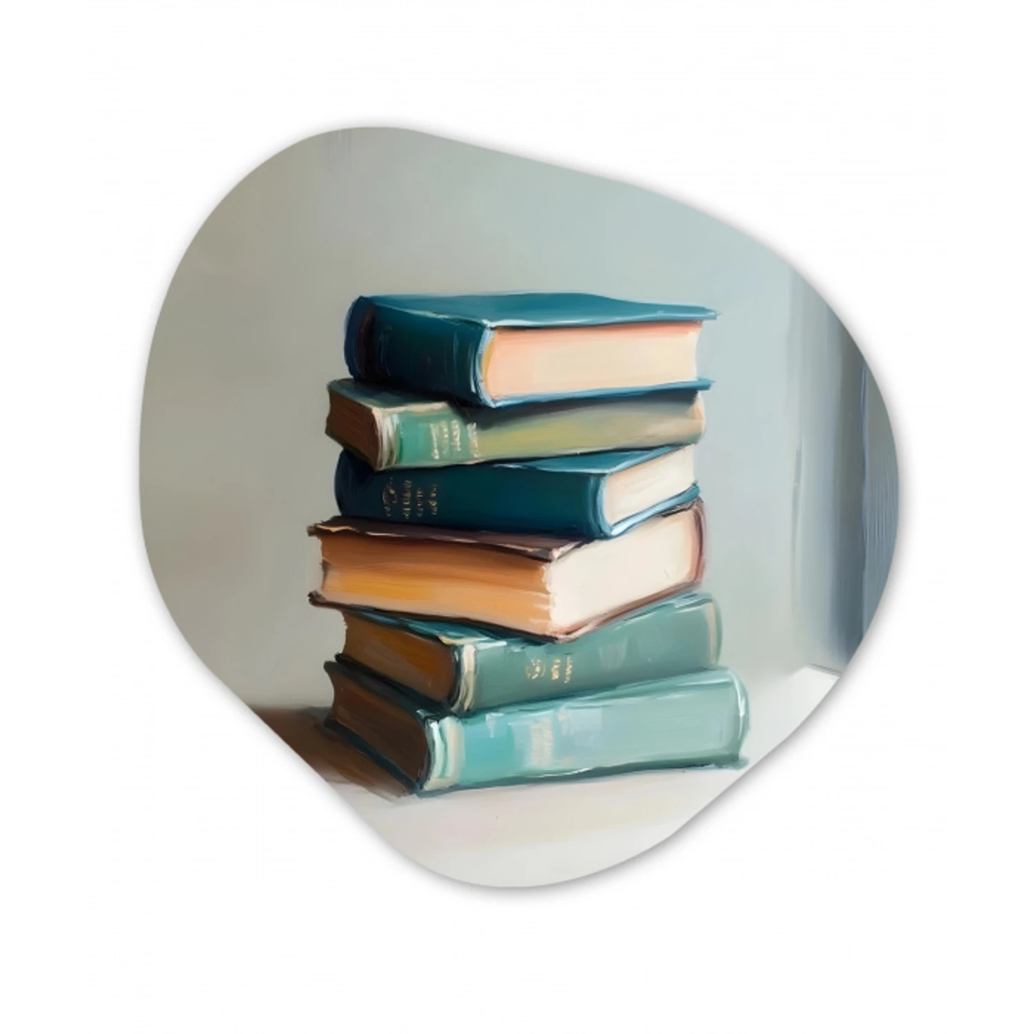 Stapel - Boeken - Groen - Daglicht Wandcirkel Organisch Forex 3mm klein -3d