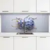 Kever - Delfts  - Blauw - Goud keuken achterwand 2 middel -3d