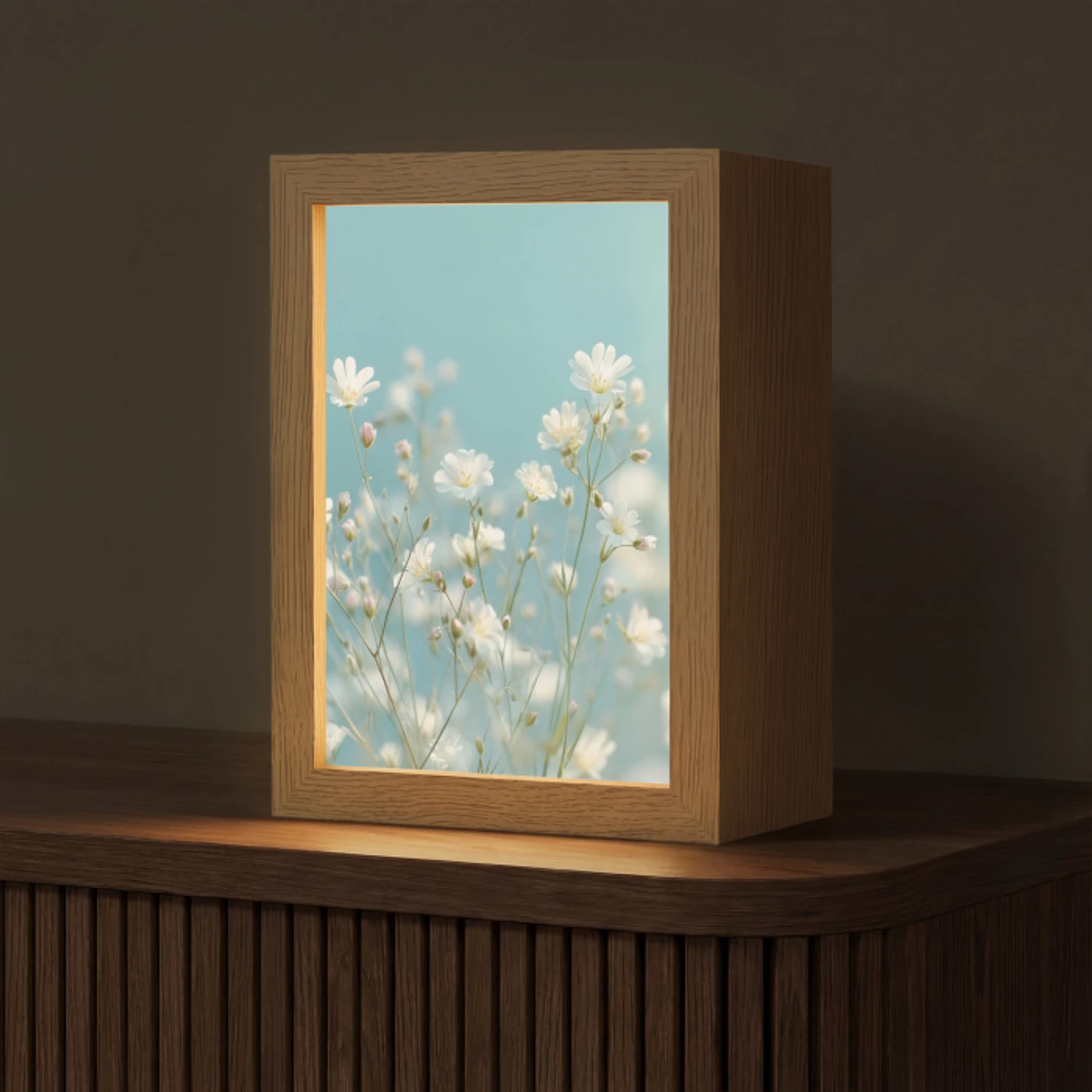 Stengels - Bloemen - Lucht - Wit Light Box met kabel (Tafellamp) klein -z3d_website