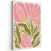 Bloemen - Bladeren - Abstract - Roze Tuinposter op houten frame 2 cm dik klein -3d
