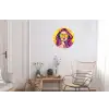 Zonnebril - Vrouw - Zonnig - Geel Wandcirkel aluminium klein -woonkamer