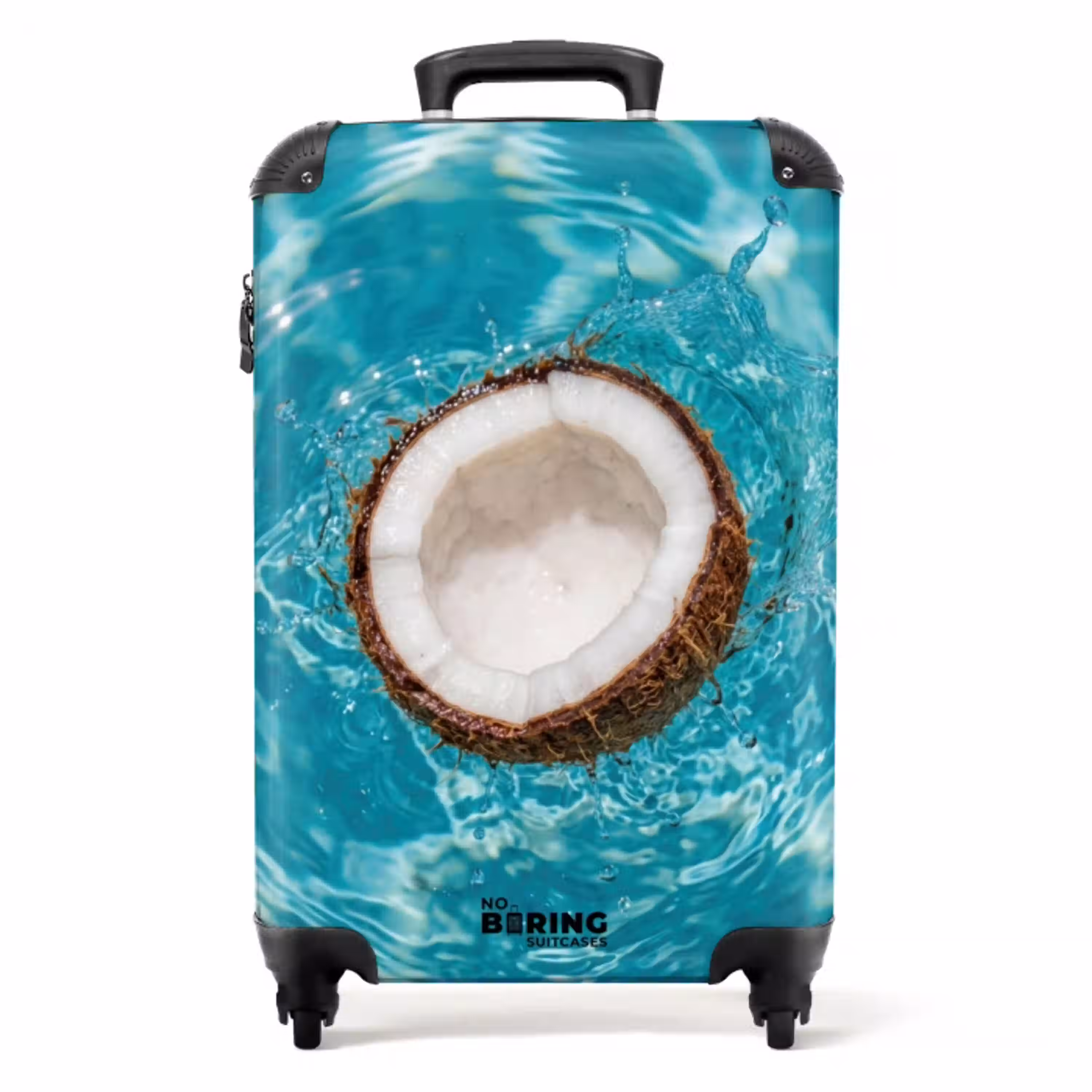 Kokosnoot - Water - Wit NBS - Handbagage koffer - Volwassenen Unisex middel -productfoto_recht