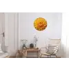 Geel - Chrysant - Zachtheid Wandcirkel aluminium klein -woonkamer