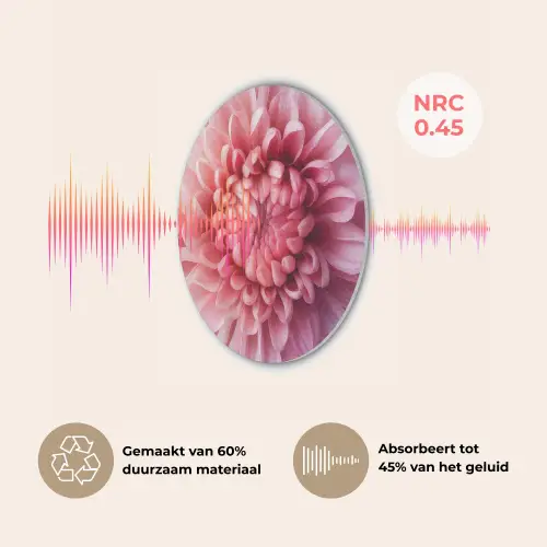 Dahlia - Bloem - Close up - Roze Akoestische PET Vilt - Rond klein -USP_NL