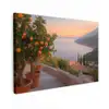 Middelandse zee - Sinaasappel - Heuvels - Zee canvas 2cm klein -z3d