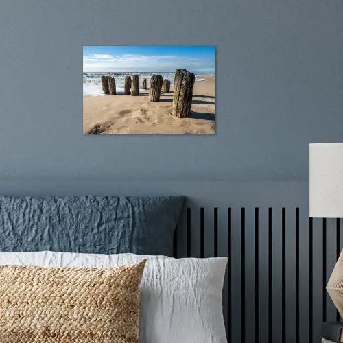 Zand - Strand - Paal - Water - Zomer poster papier klein -sfeer2