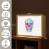 Schedel - Grafisch - Roze - Verdeeld Light Box met batterij (Wandlamp) middel -USP_websiteoverzichtNL